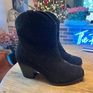 Black Sparkle Booties - Torrid size 11